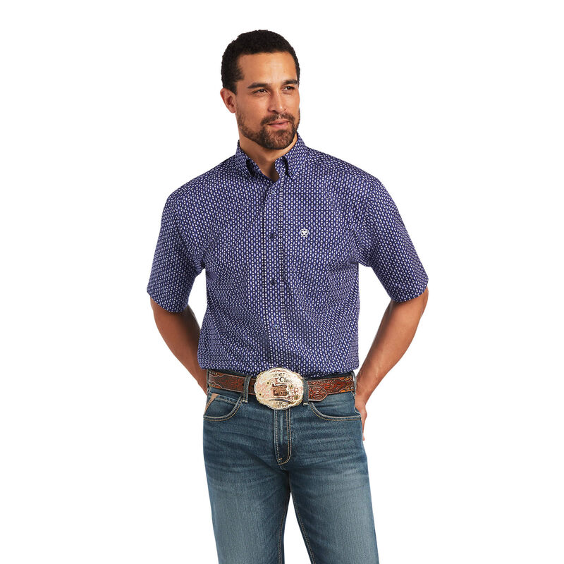 Ariat Hemden Herren - Izaak Classic Fit Blau/Weiß ( XKFIH-6238 )